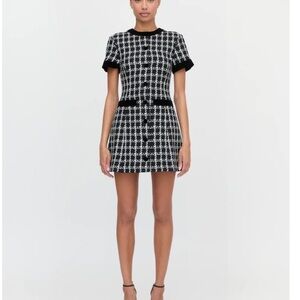 Hill House Allegra in store now Black and White Mini Dress